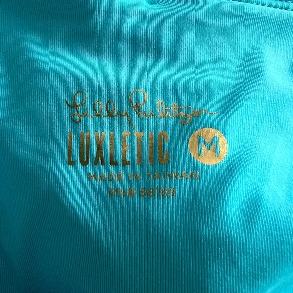 Lilly Pulitzer Leggings Tropical Floral in Aqua and Pink Sz/M - Picture 6 of 7